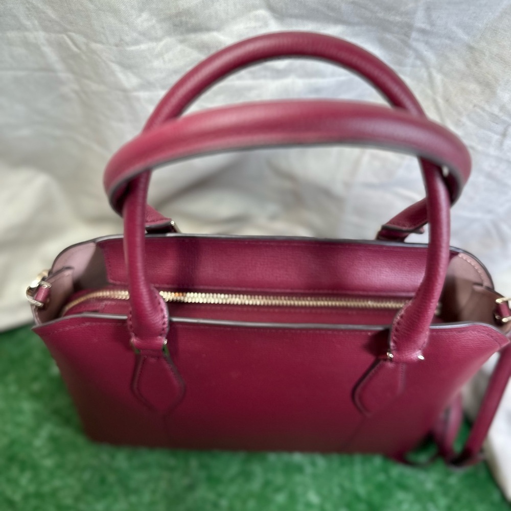 Kate Spade Red Leather Satchel with Gold Logo - Picture 5 of 15